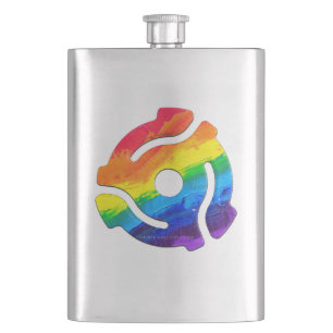 SlipperyJoe's plastic 45 RPM record adapter vibran Hip Flask