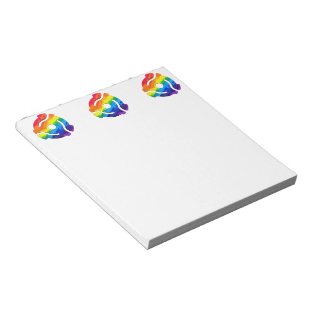 SlipperyJoe's plastic 45 RPM record adapter vibran Notepad (Angled)