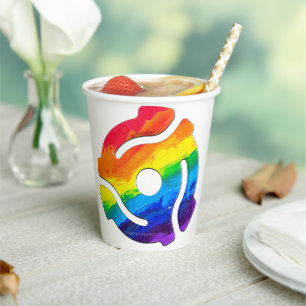 SlipperyJoe's plastic 45 RPM record adapter vibran Paper Cups