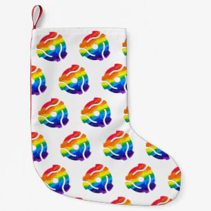 SlipperyJoe's plastic 45 RPM record adapter vibran Small Christmas Stocking