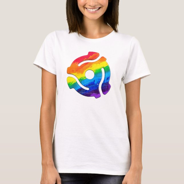 SlipperyJoe's plastic 45 RPM record adapter vibran T-Shirt (Front)