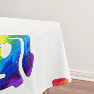 SlipperyJoe's plastic 45 RPM record adapter vibran Tablecloth