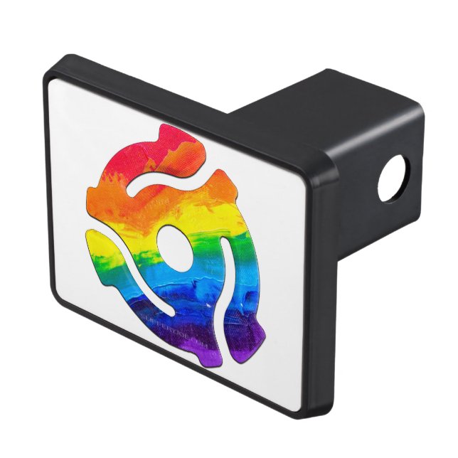 SlipperyJoe's plastic 45 RPM record adapter vibran Trailer Hitch Cover (Top Right)