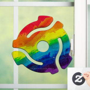 SlipperyJoe's plastic 45 RPM record adapter vibran Window Cling