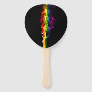SlipperyJoe's plume of rainbow energy vapour caugh Hand Fan