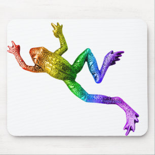 SlipperyJoe's Pride Frog animal crawling rainbow  Mouse Pad