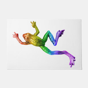 SlipperyJoe's Pride Frog figurine Vibrantly colore Doormat