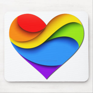 SlipperyJoe's Pride Heart Curves heart shape three Mouse Pad