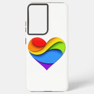 SlipperyJoe's Pride Heart Curves heart-shaped 3-D  Samsung Galaxy Case