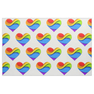 SlipperyJoe's pride heart curves shape 3-D three-d Fabric