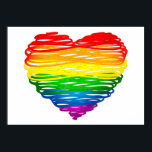 SlipperyJoe's Pride Heart Scribbles gay gifts arti Poster<br><div class="desc">SlipperyJoe's Pride Heart Scribbles gay gifts artistic heart shape drawing</div>