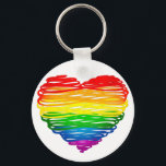 SlipperyJoe's Pride Heart Scribbles gay pride gift Keychain<br><div class="desc">SlipperyJoe's Pride Heart Scribbles gay pride gifts artistic heart shape LGBTQIA drawing rainbow love celebrate</div>