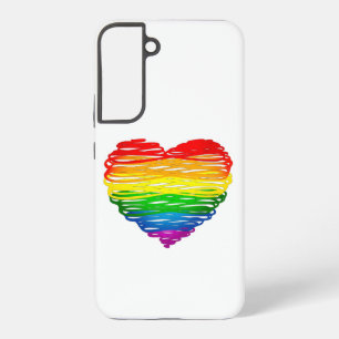 SlipperyJoe's Pride Heart Scribbles heart shape dr Samsung Galaxy Case