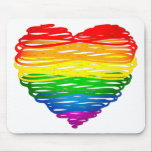 SlipperyJoe's Pride Heart Scribbles heart shape  Mouse Pad<br><div class="desc">SlipperyJoe's Pride Heart Scribbles heart shape drawing rainbow love celebrate gay pride gifts artistic LGBTQIA</div>