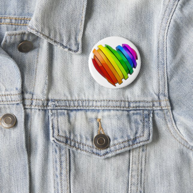 SlipperyJoe's pride heart shape multiple horizonta 2 Inch Round Button (In Situ)