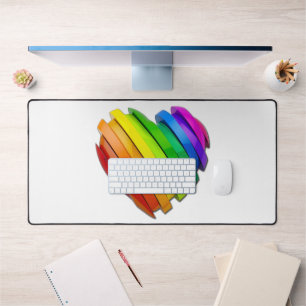 SlipperyJoe's pride heart shape multiple horizonta Desk Mat