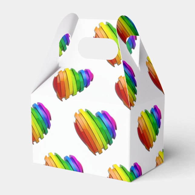 SlipperyJoe's pride heart shape multiple horizonta Favor Box (Front Side)