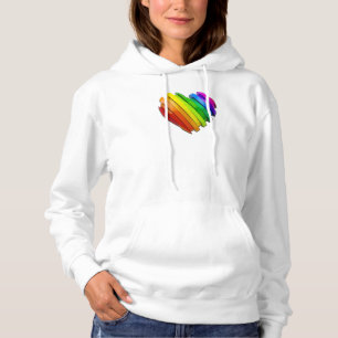 SlipperyJoe's pride heart shape multiple horizonta Hoodie