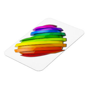 SlipperyJoe's pride heart shape multiple horizonta Magnet