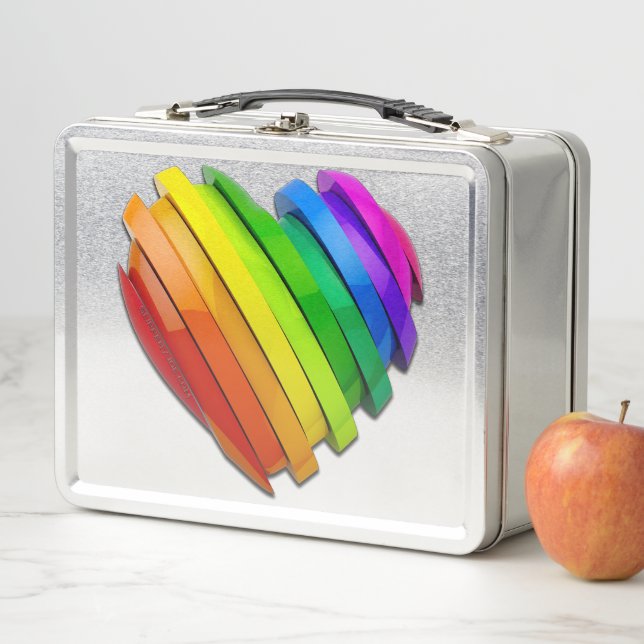 SlipperyJoe's pride heart shape multiple horizonta Metal Lunch Box (In Situ)
