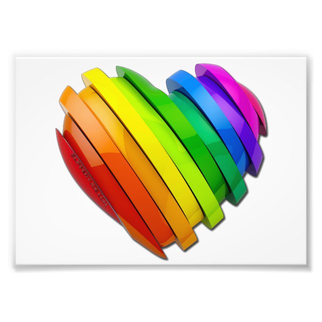 SlipperyJoe's pride heart shape multiple horizonta Photo Print (Front)