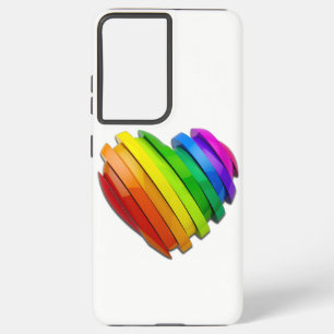SlipperyJoe's pride heart shape multiple horizonta Samsung Galaxy Case