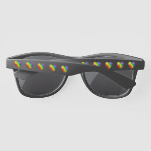SlipperyJoe's pride heart shape multiple horizonta Sunglasses