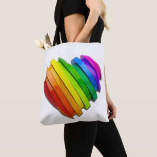 SlipperyJoe's pride heart shape multiple horizonta Tote Bag