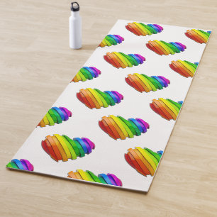 SlipperyJoe's pride heart shape multiple horizonta Yoga Mat