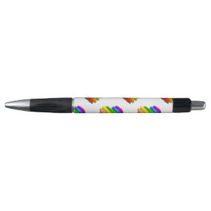 SlipperyJoe's pride heart slices shaped glossy shi Pen