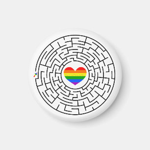SlipperyJoe's pride maze heart arrow puzzle labyri Magnet