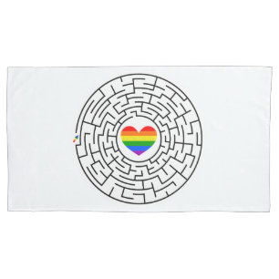 SlipperyJoe's pride maze heart arrow puzzle labyri Pillowcase