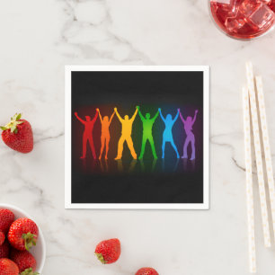 SlipperyJoe's pride people hands silhouette colorf Napkin