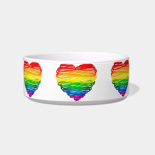 SlipperyJoe's pride scribbled heart shape drawing  Bowl