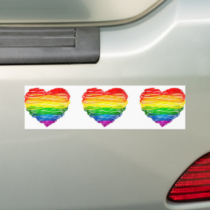 SlipperyJoe's pride scribbled heart shape drawing  Bumper Sticker