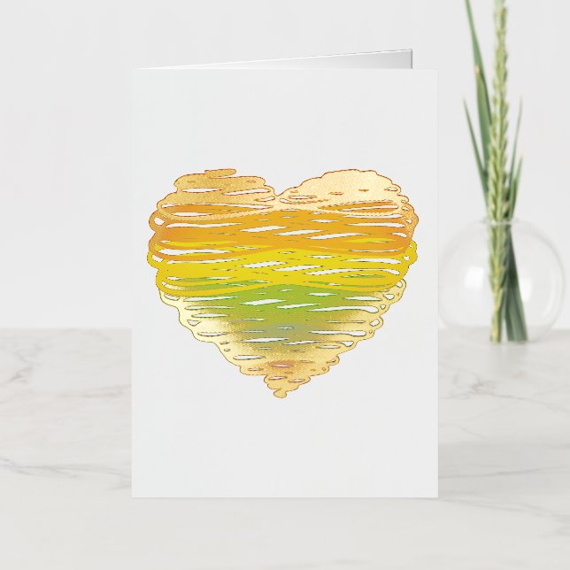 SlipperyJoe's pride scribbled heart shape drawing  Foil Greeting Card (Front)