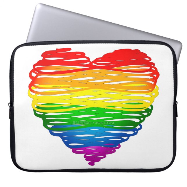 SlipperyJoe's pride scribbled heart shape drawing  Laptop Sleeve (Front)