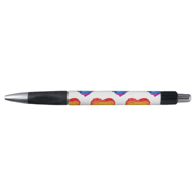 SlipperyJoe's pride scribbled heart shape drawing  Pen (Front)