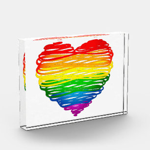 SlipperyJoe's pride scribbled heart shape drawing  Photo Block