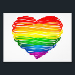 SlipperyJoe's pride scribbled heart shape drawing Photo Print<br><div class="desc">SlipperyJoe's pride scribbled heart shape drawing rainbow love inclusivity message transcends boundaries gradient rainbow colours vibrant colourful illustration gay pride gifts artistic LGBTQIA uneven lines radiating outwards red orange yellow green blue purple depth dimension</div>