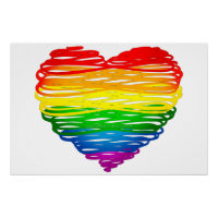 SlipperyJoe's pride scribbled heart shape drawing 