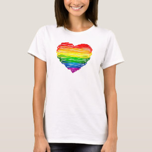 SlipperyJoe's pride scribbled heart shape drawing  T-Shirt