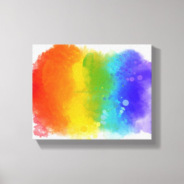 SlipperyJoe's pride splatter colours rainbow celeb Canvas Print (Front)