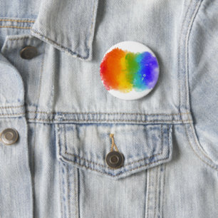 SlipperyJoe's pride splatter rainbow colours vibra 2 Inch Round Button