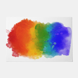 SlipperyJoe's pride splatter rainbow colours vibra Doormat