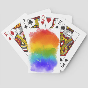 SlipperyJoe's pride splatter rainbow colours vibra Playing Cards