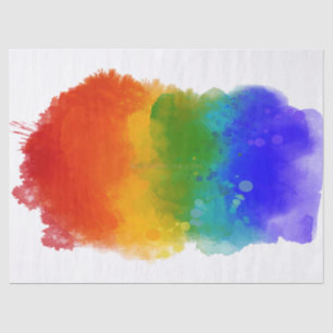 SlipperyJoe's pride splatter rainbow colours vibra Tissue Paper