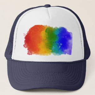 SlipperyJoe's pride splatter rainbow colours vibra Trucker Hat