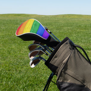 SlipperyJoe's pride wooden flag horizontal rainbow Golf Head Cover
