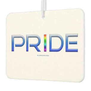 SlipperyJoe's pride word metallic letters radiates Air Freshener